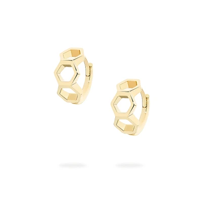 Yellow Gold Bee Chic Huggie Earrings