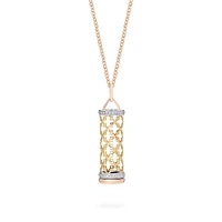 Diamond Message Pendant, Tri-Gold