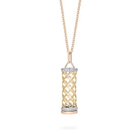 Diamond Message Pendant, Tri-Gold