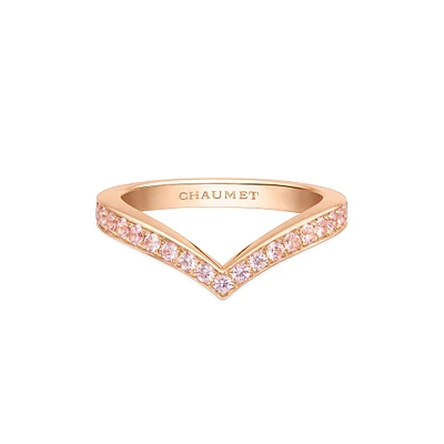 Joséphine Aigrette Rose Gold Pavé Pink Sapphire Ring