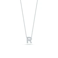 Tiny Treasures Love Letter R White Gold and Diamond Pendant