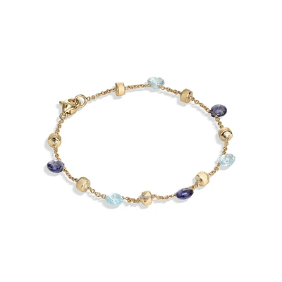 Paradise Yellow Gold, Blue Topaz and Iolite Bracelet