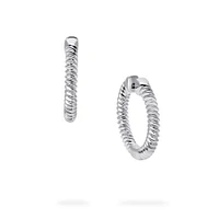 Silver Spiral Hoops