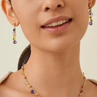 Jaipur Yellow Gold and Semi-Precious Gemstone Drop Earrings