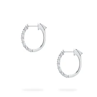 Large Oval Hoop Diamond Earrings