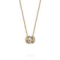 Diamond Barrel Pendant, Tri-Gold