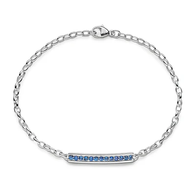 Petite Poesy Carpe Diem Silver and Blue Sapphire Bracelet