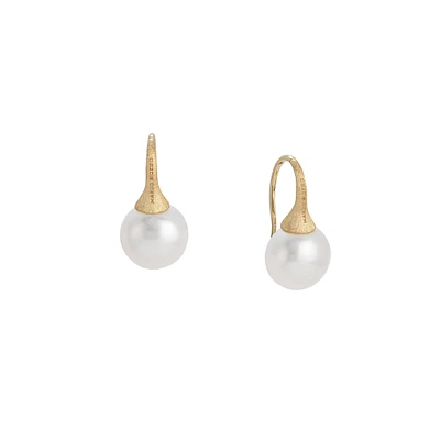 Africa Yellow Gold and Pearl Earrings