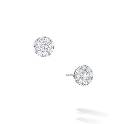 Diamond Cluster Stud Earrings, Small