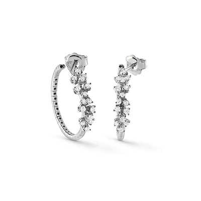 Mimosa White Gold and Diamond Hoop Earrings