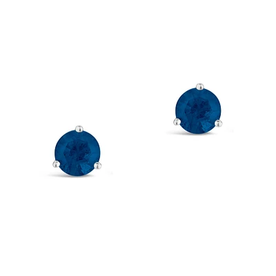 White Gold Sapphire and Diamond Stud Earrings