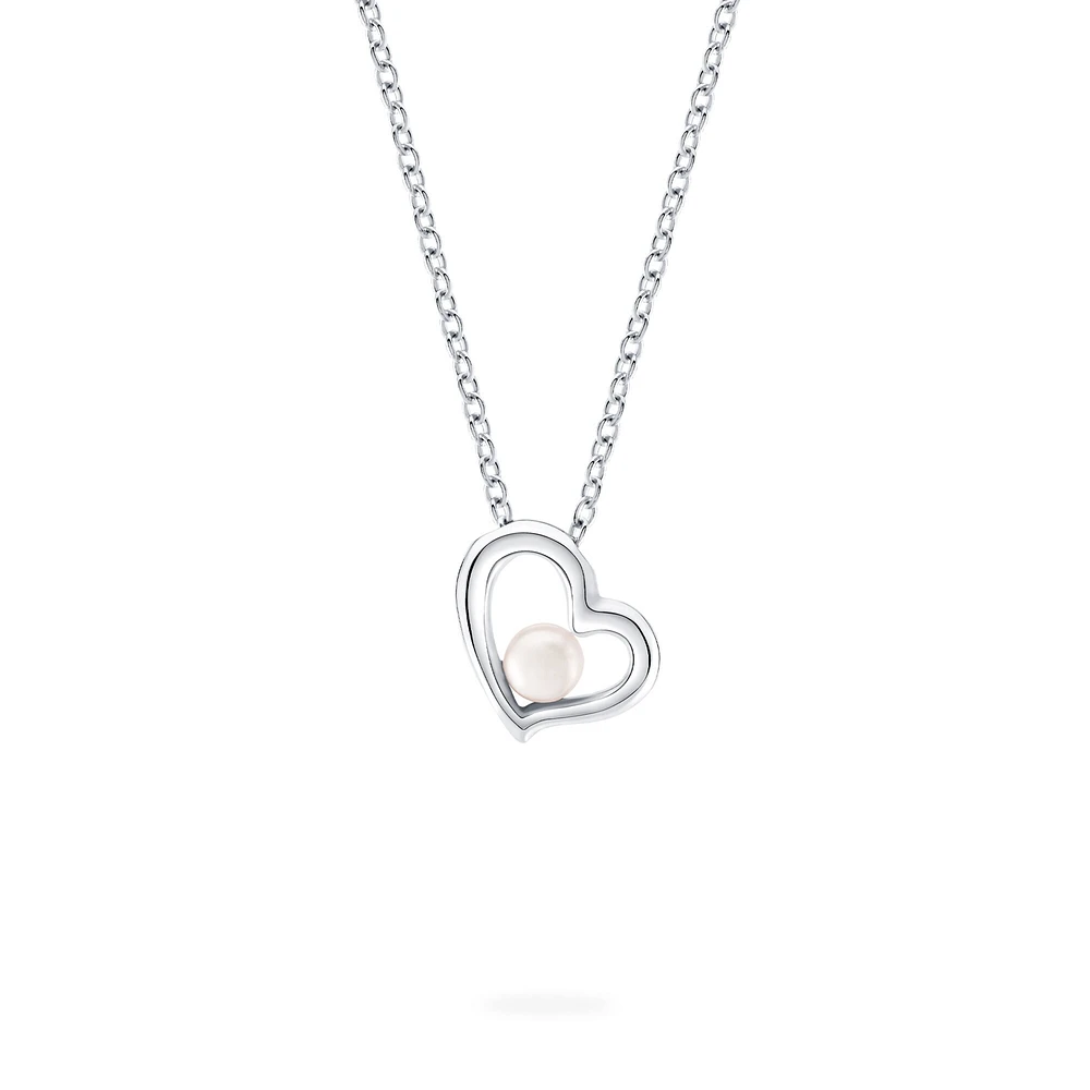 Freshwater Pearl Heart Pendant for Kids