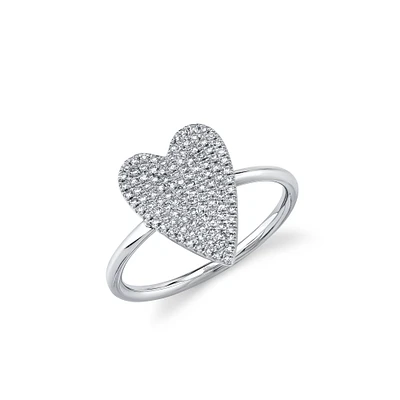 Kate White Gold and Diamond Pavé Heart Ring