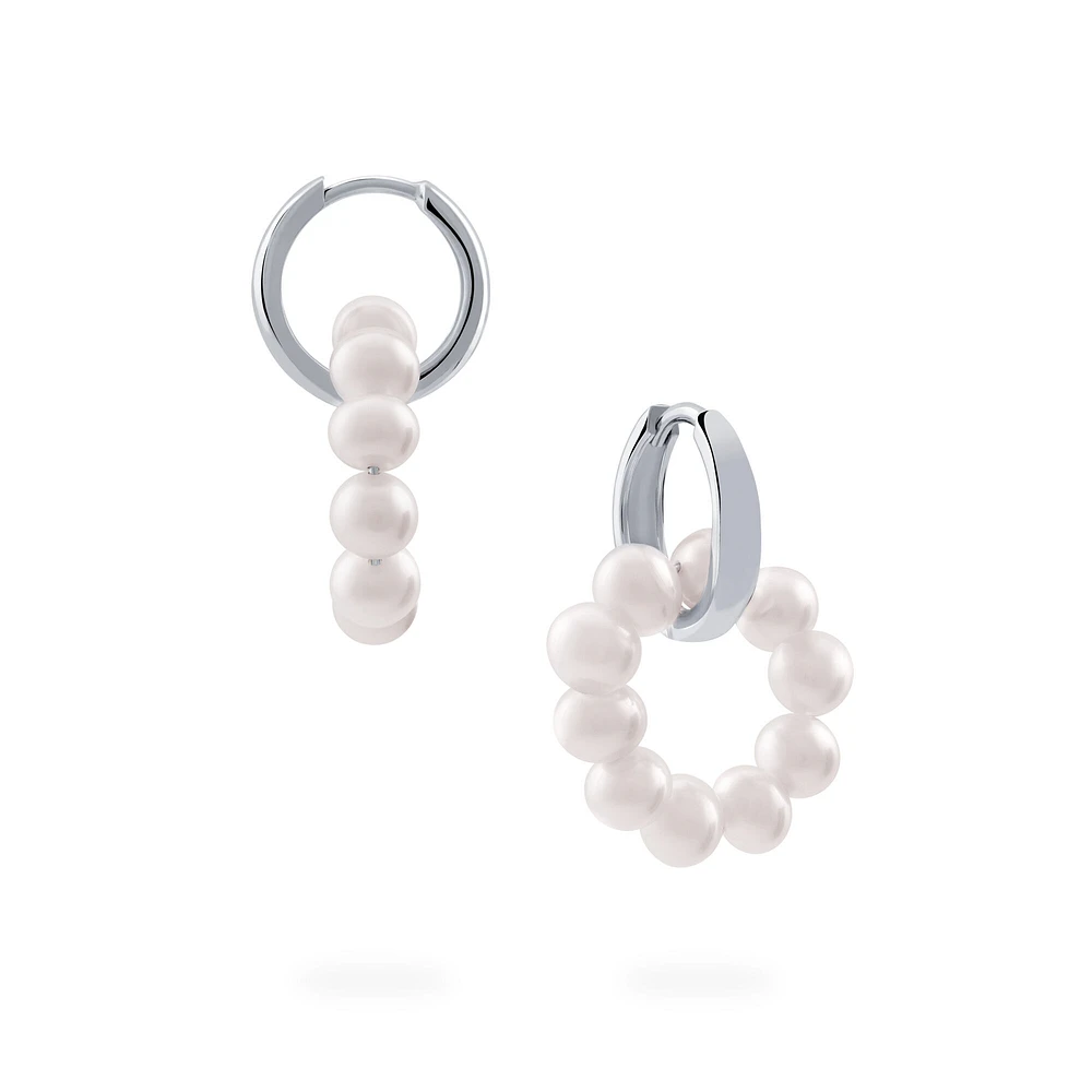 Freshwater Pearl Double Hoop Earrings