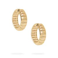 Yellow Gold Textured Hoops