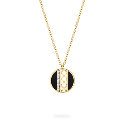 Onyx and Diamond Medallion Pendant