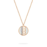 Mother-of-Pearl and Diamond Medallion Pendant, M (18 mm)