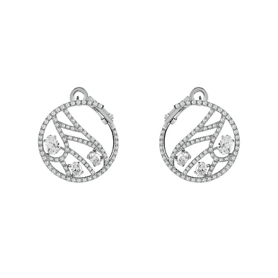 Battito D'Ali Small White Gold and Diamond Earrings