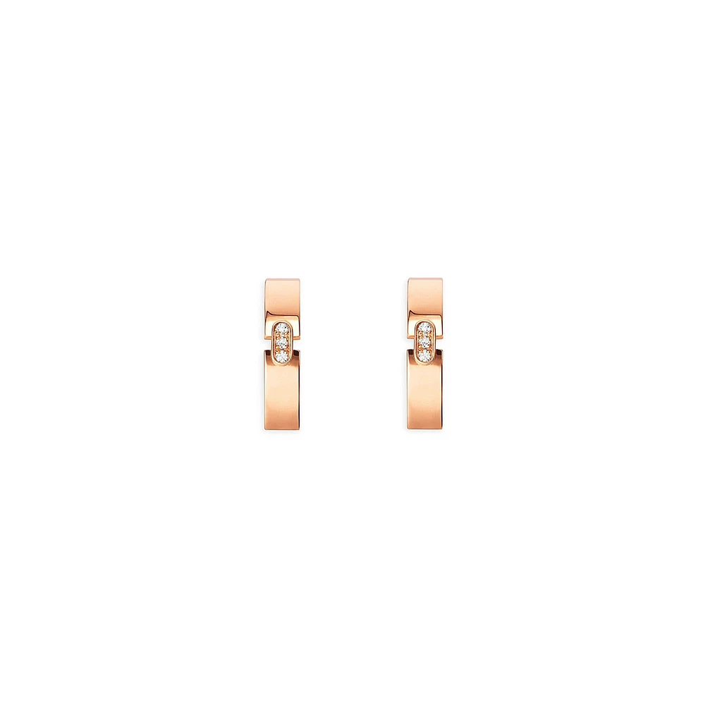 Liens Évidence Rose Gold Diamonds Earrings