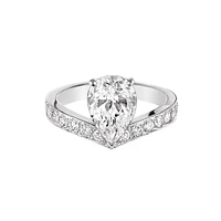 Joséphine Aigrette Platinum Diamond Pavé Solitaire From 2 Carats