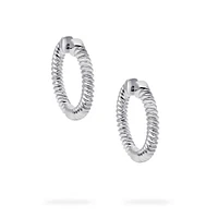 Silver Spiral Hoops