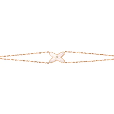 Jeux de Liens Rose Gold Mother-Of-Pearl Diamond Bracelet