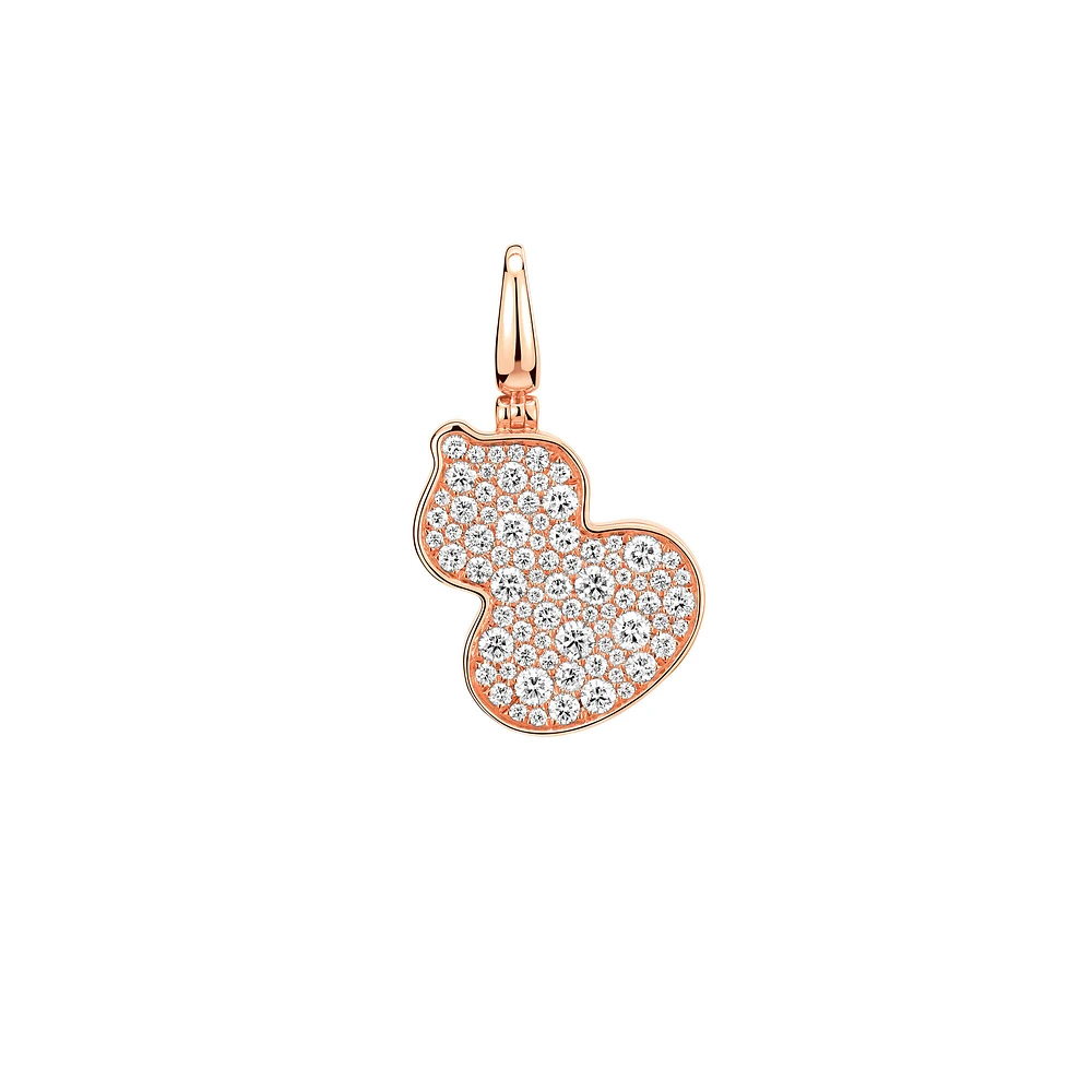 Wulu Small Rose Gold and Diamonds Pavé Charm