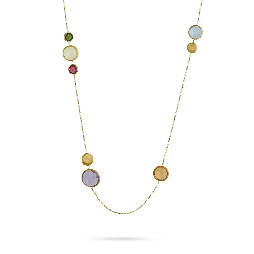 Jaipur Colour Yellow Gold and Semi-Precious Gemstone Sautoir Necklace