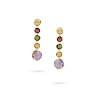 Jaipur Colour Yellow Gold and Semi-Precious Gemstone Drop Earrings