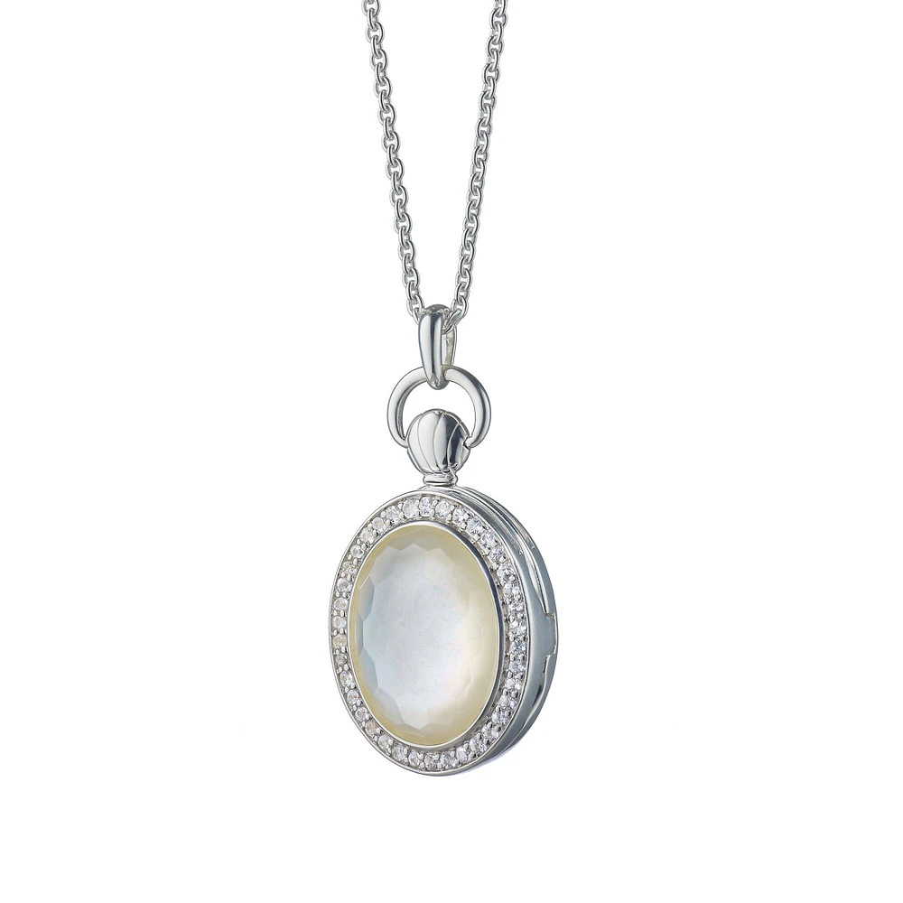 Stone Lockets Petite Silver and Mother-of-Pearl Pendant