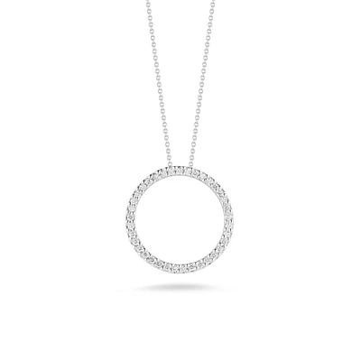 Tiny Treasures Circle of Life 17MM White Gold Diamond Necklace
