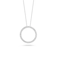 Tiny Treasures Circle of Life 17MM White Gold Diamond Necklace