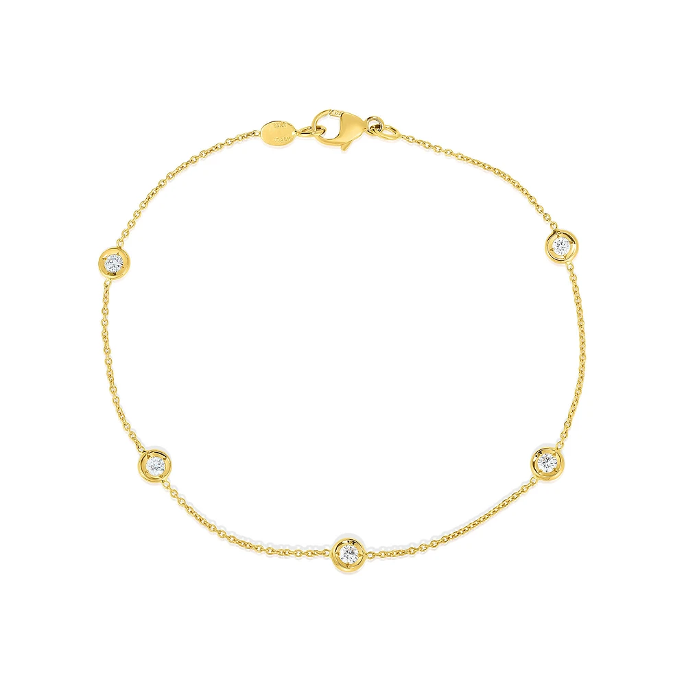 Diamonds by the Inch Yellow Gold 5-Row Station Diamond Bracelet