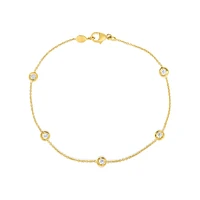 Diamonds by the Inch Yellow Gold 5-Row Station Diamond Bracelet
