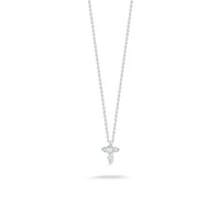 Tiny Treasures White Gold Diamond Baby Cross Necklace