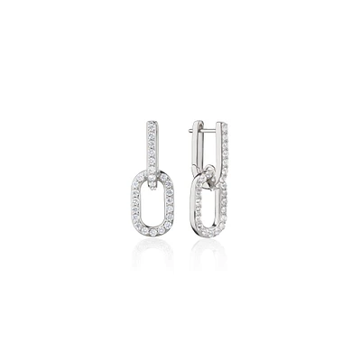 Infinite & Boundless Silver and White Sapphire Drop Earrings