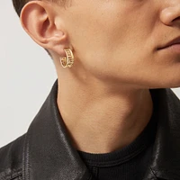 Labyrinth Frieze Yellow Gold Single Hoop Earring