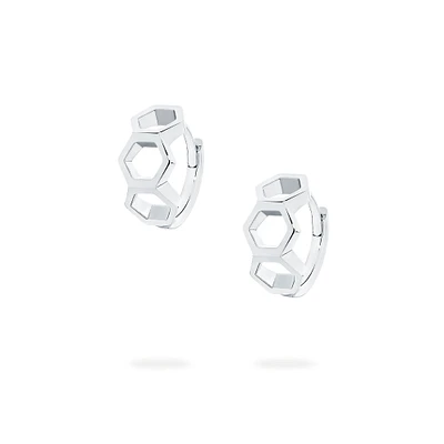 Silver Bee Chic Huggie Earrings