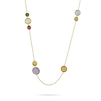 Jaipur Colour Yellow Gold and Semi-Precious Gemstone Sautoir Necklace