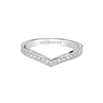 Joséphine Aigrette White Gold Diamond Pavé Wedding Band