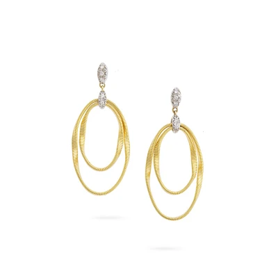 Marrakech Onde Yellow Gold and Diamond Drop Earrings