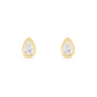 Diamonds By The Inch Yellow Gold and Diamond Pear Cut Earrings