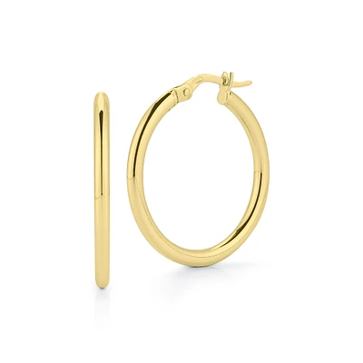 Basic Yellow Gold 25MM Hoop Earrings