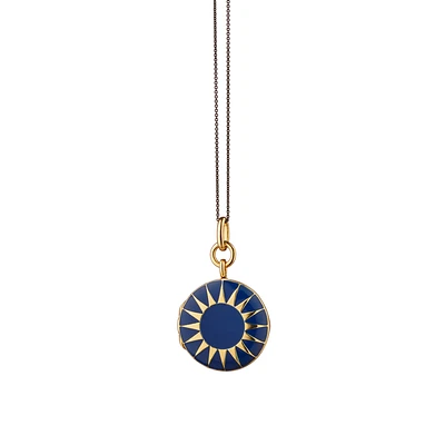 Locket X Color Yellow Gold Vermeil and Enamel Round Pendant