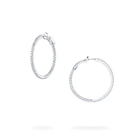 Diamond Hoop Earrings, Medium