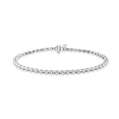 Single Prong White Gold 51-Diamond Bracelet