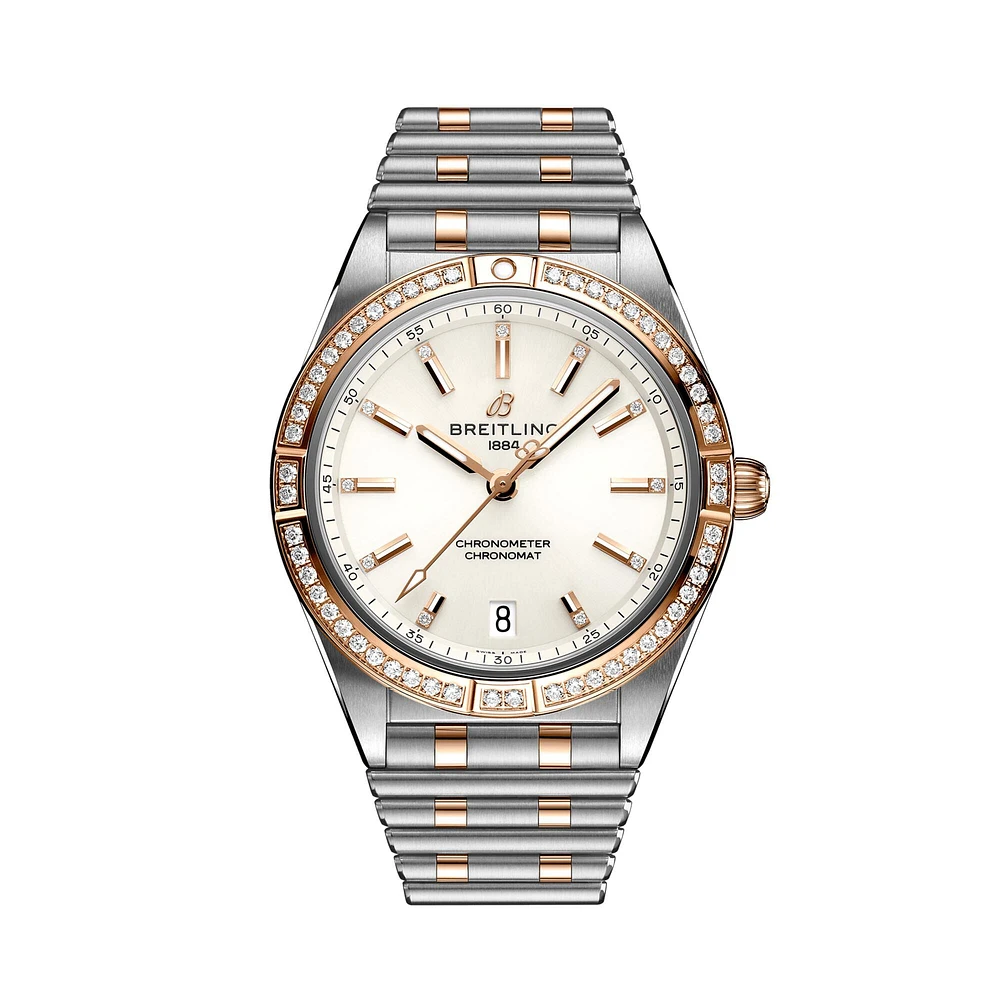 Chronomat Automatic 36 mm Stainless Steel, Red Gold and Diamond