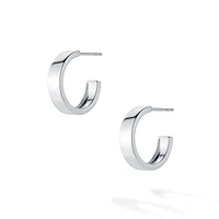 15MM Bold Sterling Silver Hoop Earrings