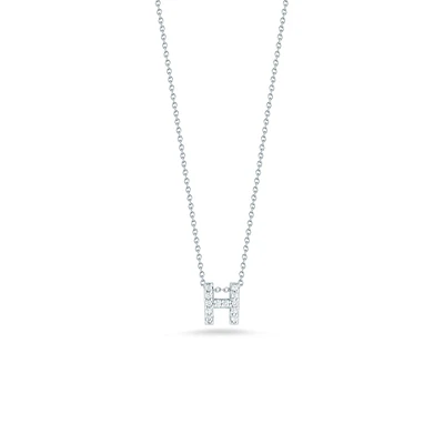 Tiny Treasures Love Letter H White Gold and Diamond Pendant