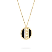 Onyx and Diamond Medallion Pendant, L (25 mm)